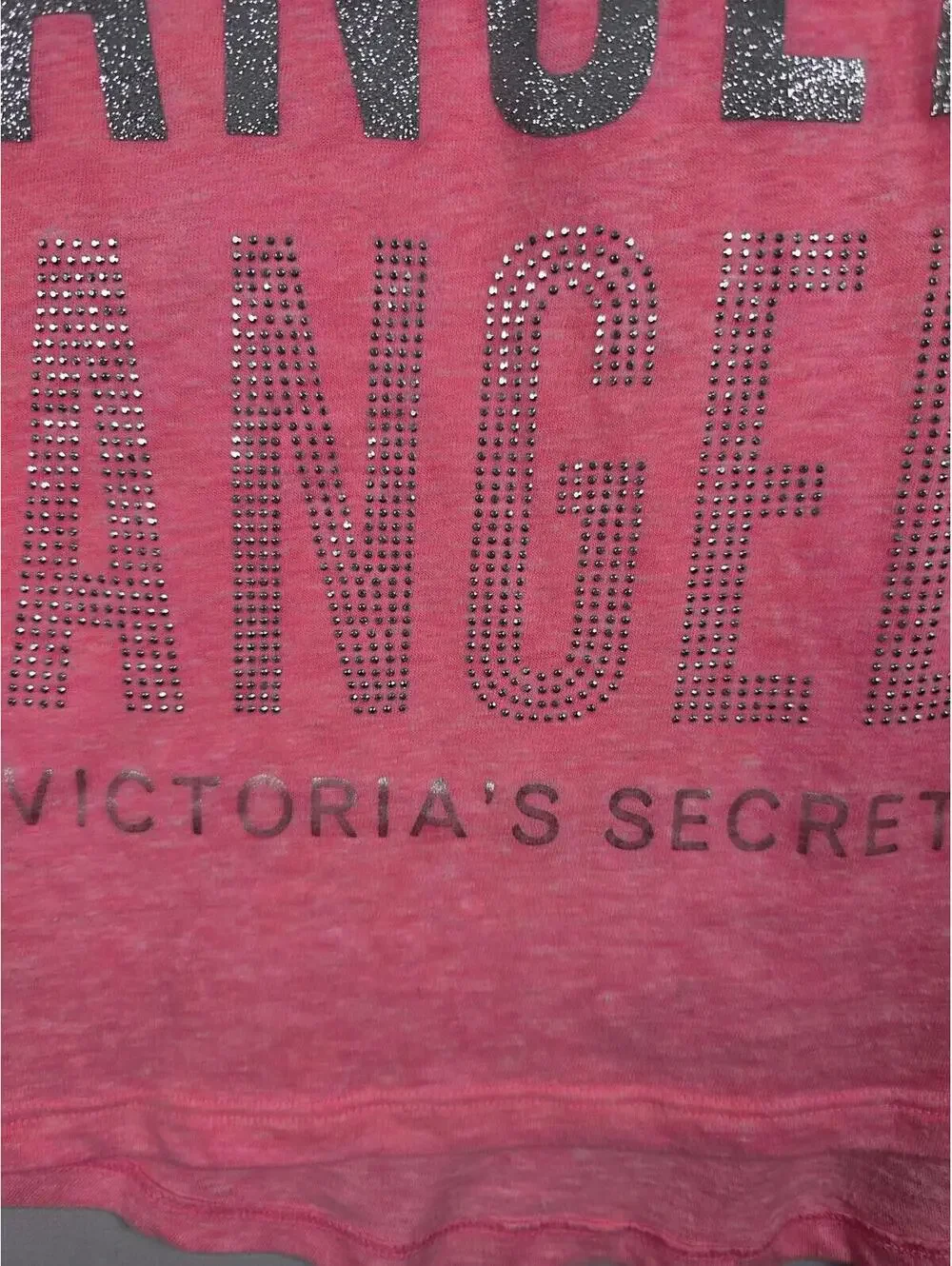 Victorias Secret ANGEL BLING WINGS Neon V neck SUPERMODEL ESSENTIALS Tee Shirt - Picture 3 of 9